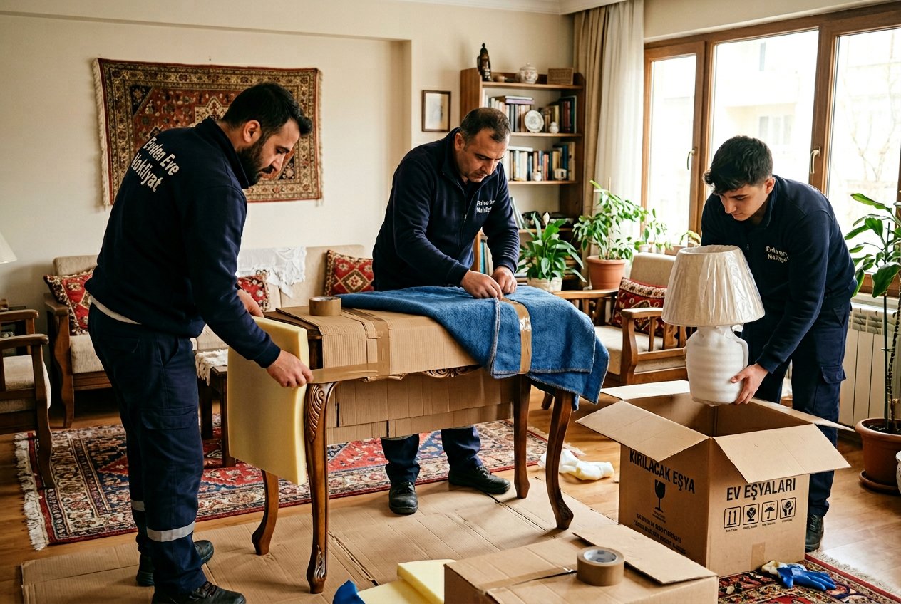 Ev taşınması için koli istifleme ve toparlama