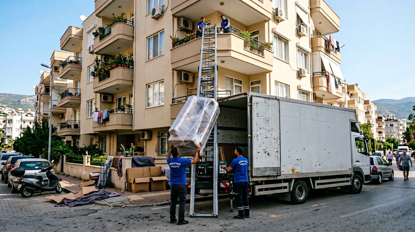 Müstakil ev önünde şehirler arası yükleme