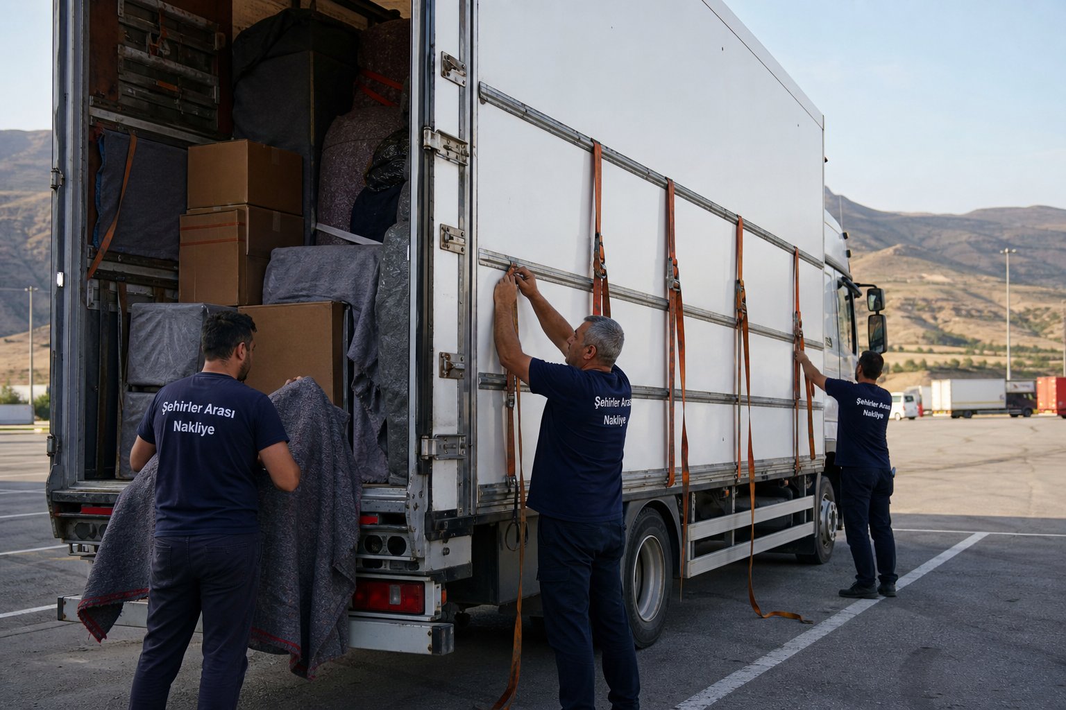 Uzun kasa nakliye araci yaninda ekip planlamasi
