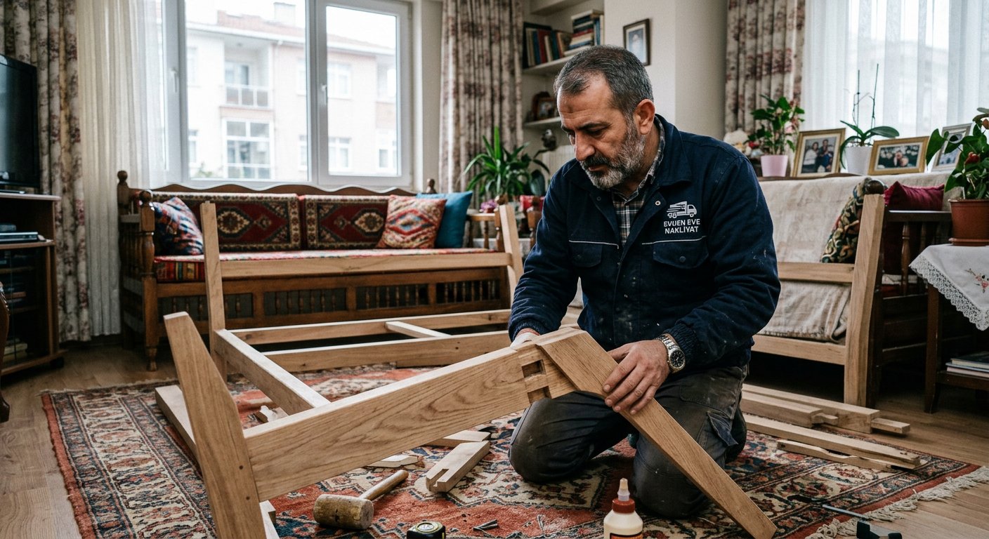 Yatak kasasinin marangoz ekipmaniyla toplanmasi